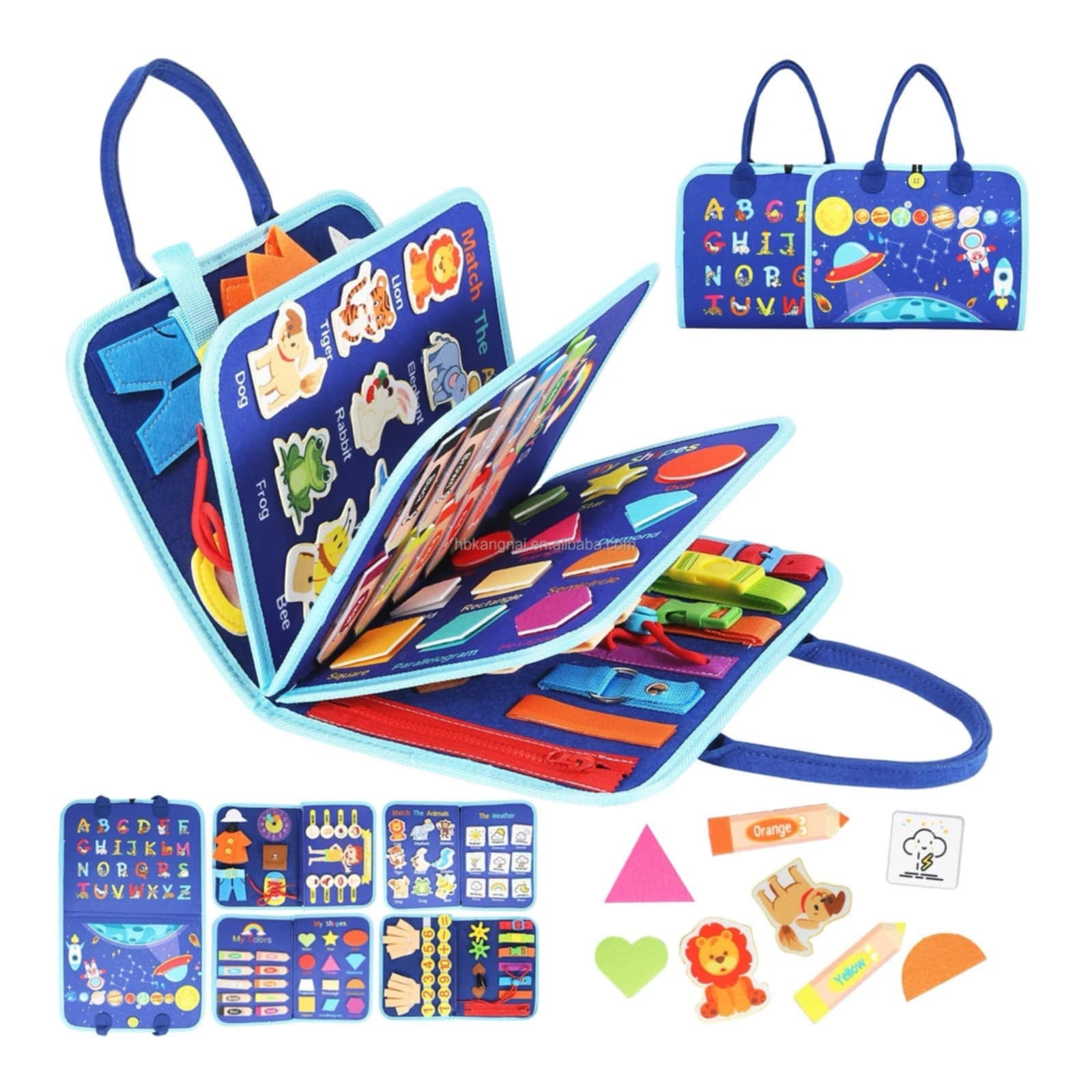 0a64f892-407b-4698-8093-b76b6e3951bb.jpg Toddlers Busy Board Montessori Toys (> 5 Leaf 10 Page <) - Image 1