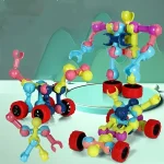 Creative Skeleton Interlocking Building Blocks – STEM Educational Construction Toy with Wheels - Image 8