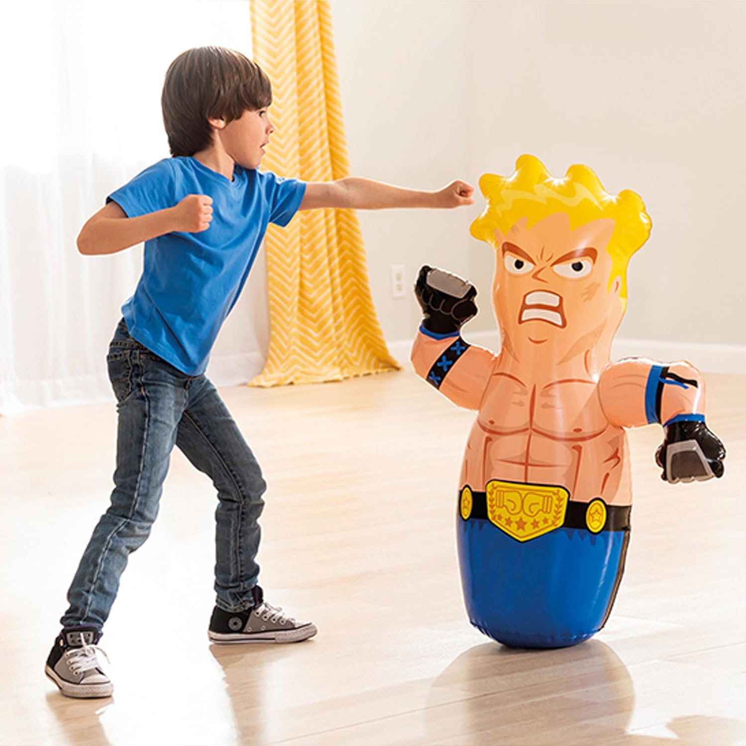 715SoWKfmCL._AC_SL1500_.jpg Intex 3D Inflatable Bop Bag – Self-Balancing Punching Toy for Kids (Fighter/Pirate/Boxer) - Image 1